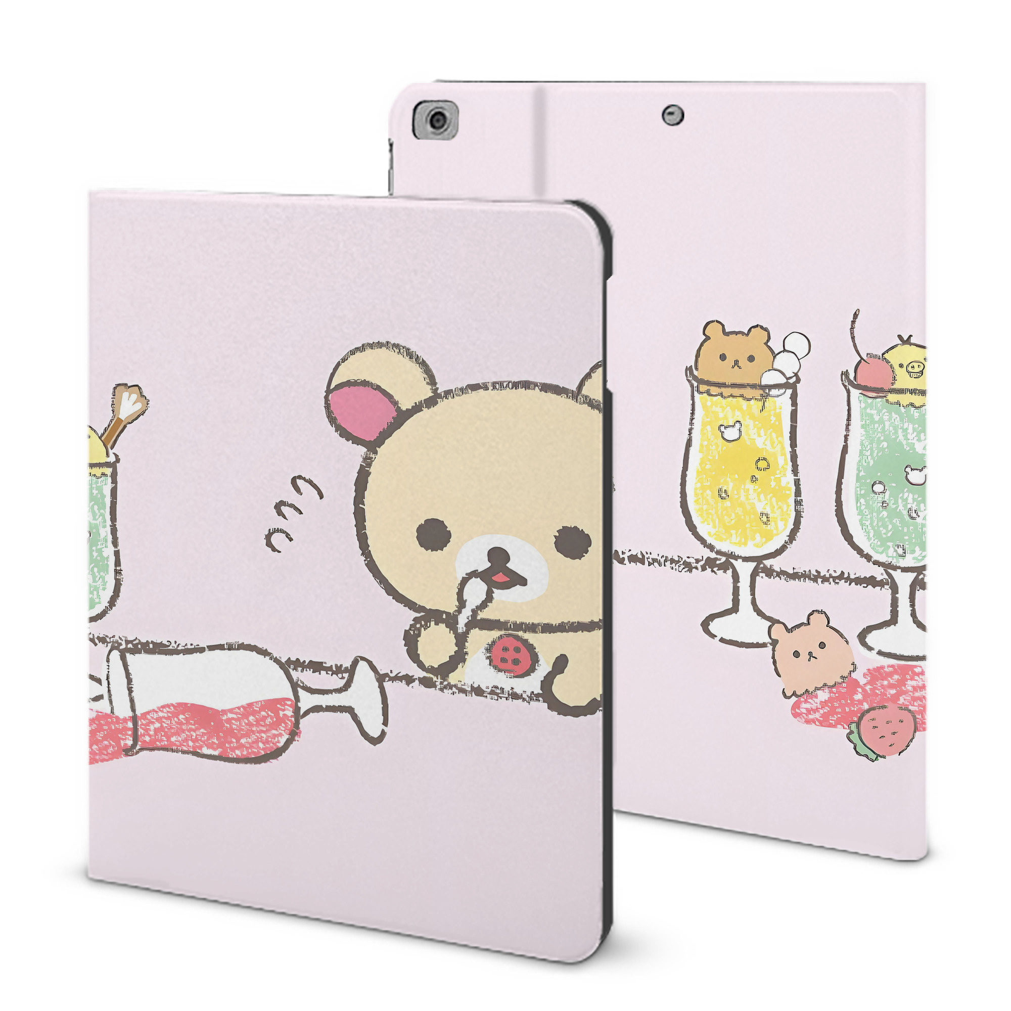 （画像用） リラックマ リラックマ キイロイトリ Rilakkuma Korilakkuma Kiiroitori IPad ケース ブック型 PUレザー TPU 耐衝撃 軽量 薄型 ペン収納なし 全面保護 IPad 各モデル対応